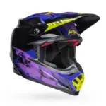 קסדת שטח BELL Moto-9S Flex Slayco 24 בלבן ושחור עם קווי מתאר סגולים