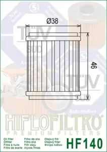 מסנן שמן HIFLOFILTRO HF140 – תמונה 2