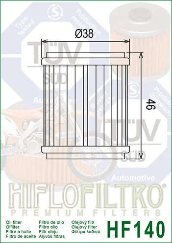 מסנן שמן HIFLOFILTRO HF140 – תמונה 2