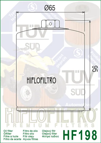 מסנן שמן HIFLOFILTRO HF198 – תמונה 2