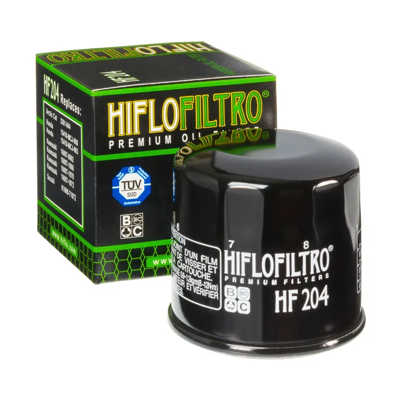 מסנן שמן HIFLOFILTRO HF204 ליד האריזה מסנן שמן HIFLOFILTRO HF204 ליד האריזה