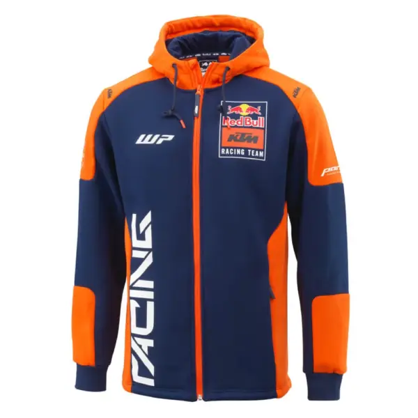 קפוצ'ון רוכסן KTM Replica Team בכחול כהה וכתום עם לוגו Red Bull KTM