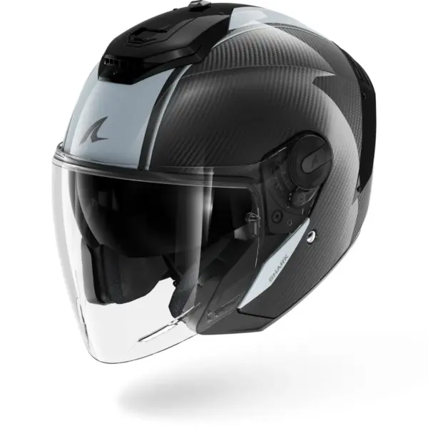 קסדה פתוחה SHARK RS Jet Carbon Skin קרבון עם פס כסוף-אפור
