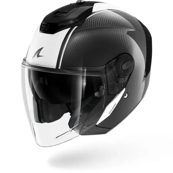 קסדה פתוחה SHARK RS Jet Carbon Skin קרבון עם פס לבן