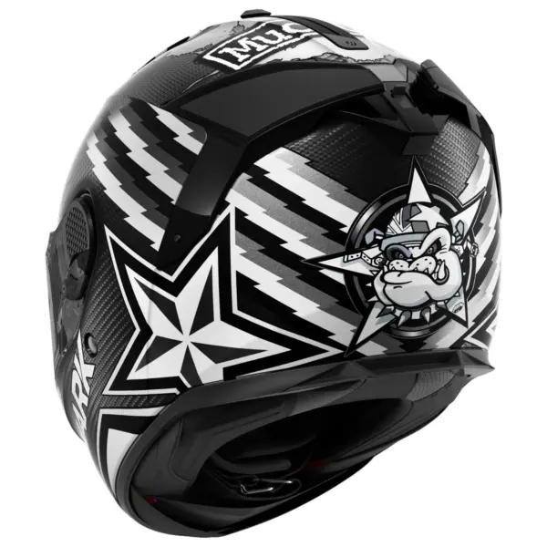 קסדה מלאה SHARK Spartan GT Carbon Replica Redding שחור לבן מט – תמונה 2