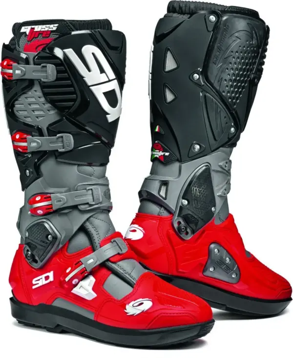 מגף מוטוקרוס SIDI Crossfire 3 SRS בצבע אפור אדום
