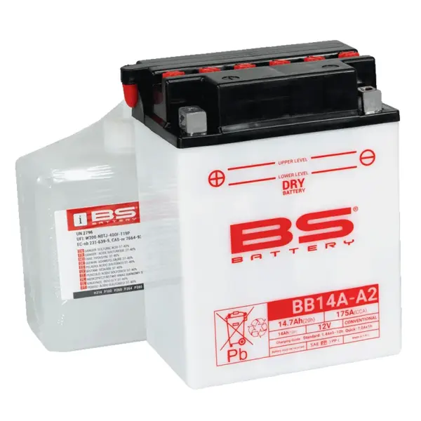 מצבר BS BATTERY BB14A-A2 מסדרת DRY עם מיכל חומצה