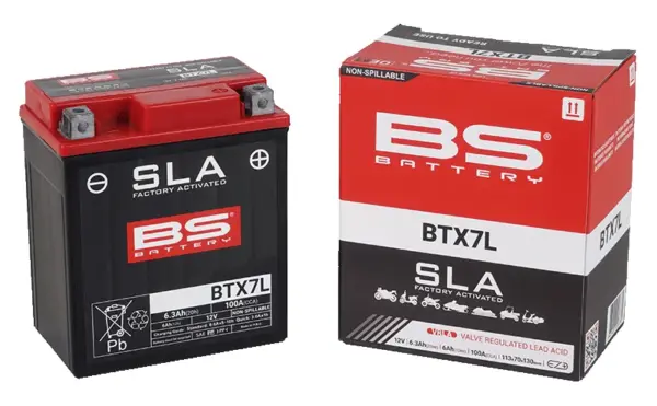 מצבר ג'ל SLA לאופנוע BS BATTERY BTX7L – תמונה 2
