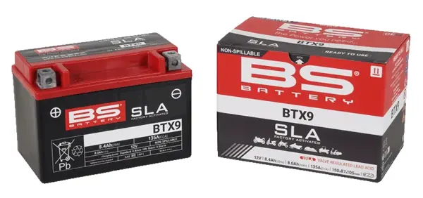 מצבר ג'ל SLA לאופנוע BS BATTERY BTX9 – תמונה 2