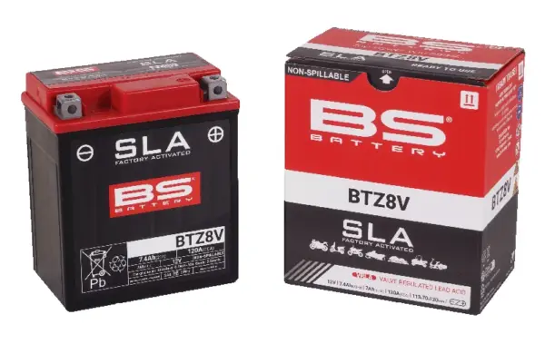 מצבר ג'ל SLA לאופנוע BS BATTERY BTZ8V – תמונה 2
