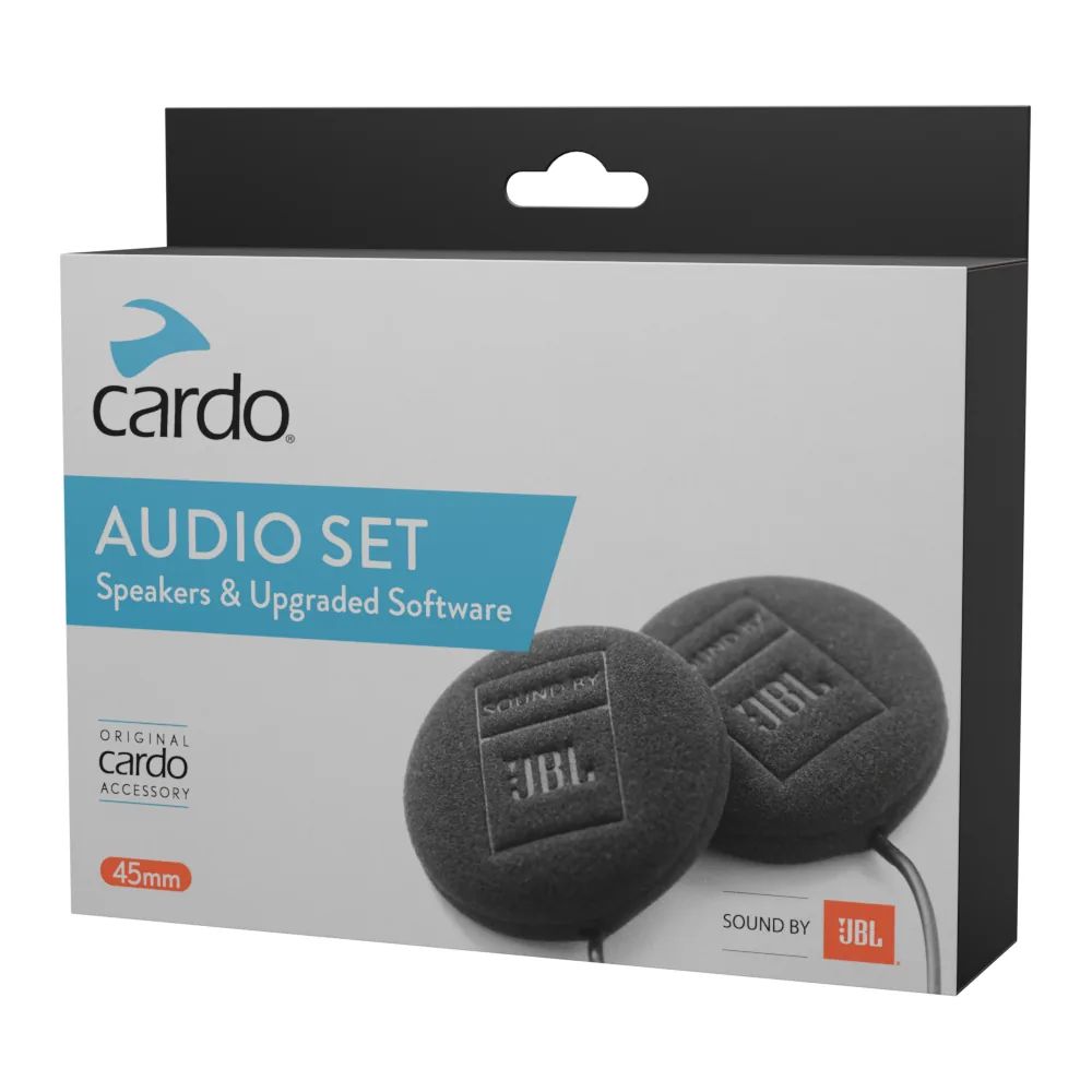 סט רמקולי CARDO JBL בקוטר 45 מ"מ באריזה סט רמקולי CARDO JBL בקוטר 45 מ"מ באריזה