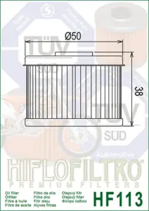 מסנן שמן לאופנוע HIFLOFILTRO HF113 – תמונה 2