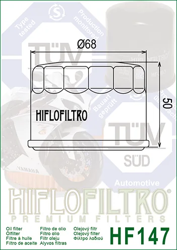 מסנן שמן לאופנוע HIFLOFILTRO HF147 – תמונה 2