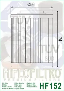 מסנן שמן לאופנוע HIFLOFILTRO HF152 – תמונה 2
