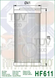 מסנן שמן לאופנוע HIFLOFILTRO HF611 – תמונה 2