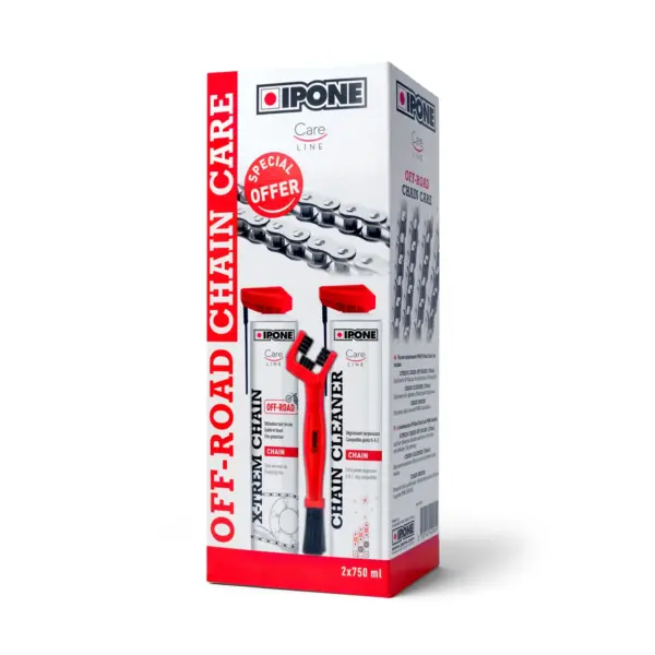 ערכת IPONE Off Road Chain Care עם שני תרסיסים ומברשת
