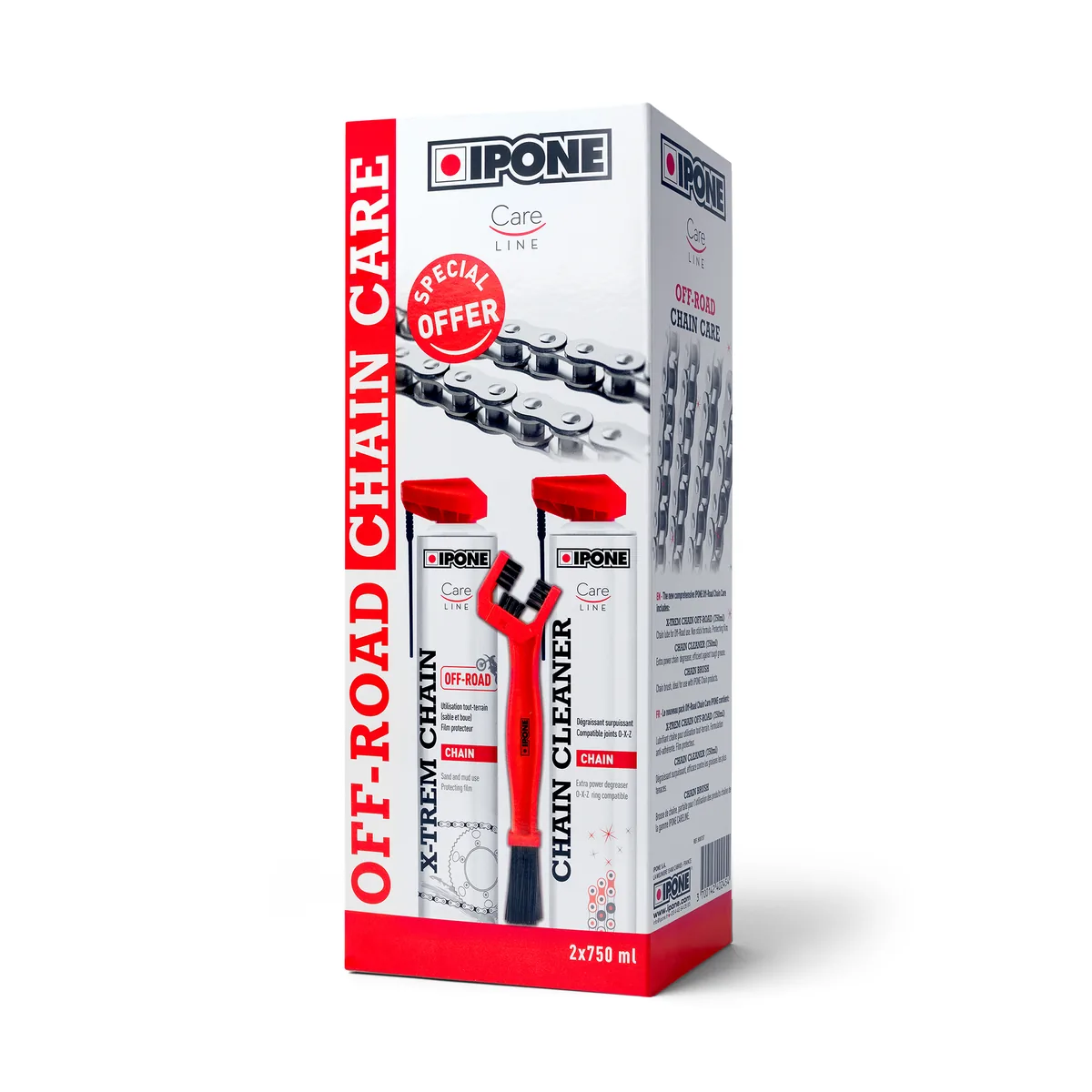 ערכת IPONE Off Road Chain Care עם שני תרסיסים ומברשת ערכת IPONE Off Road Chain Care עם שני תרסיסים ומברשת