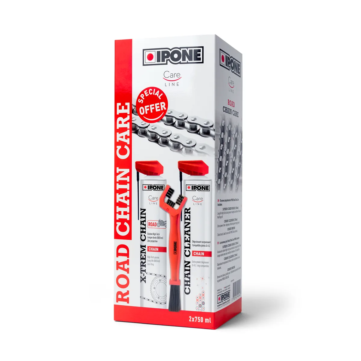 ערכת IPONE Road Chain Care עם שני תרסיסים ומברשת ערכת IPONE Road Chain Care עם שני תרסיסים ומברשת