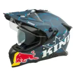 קסדת אדוונצ'ר KINI Red Bull ADV X 2.0 בכחול ולבן עם מצחייה ומשקף