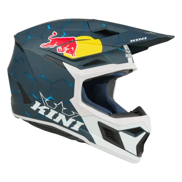 קסדת שטח KINI Red Bull MX3 1.0 כחול/לבן – תמונה 2