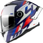 קסדה מלאה MT Thunder 4 SV Ergo לבן אדום כחול – תמונה 2