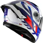 קסדה מלאה MT Thunder 4 SV Ergo לבן אדום כחול – תמונה 3