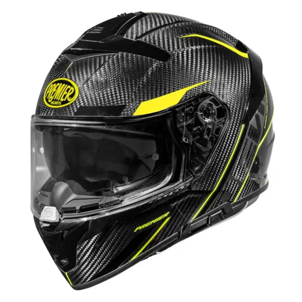 קסדה מלאה PREMIER Devil Carbon ST Y פחמן עם קווים צהובים