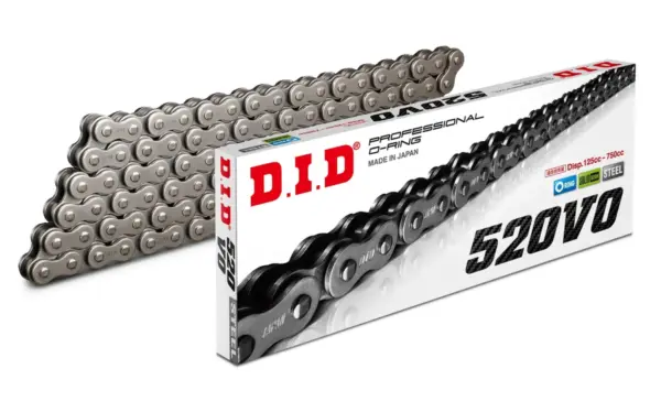 שרשרת D.I.D 520VO בגימור פלדה עם האריזה