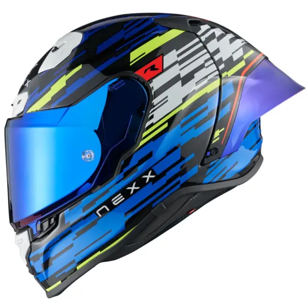 קסדת NEXX X.R3R Glitch Racer כחול ניאון