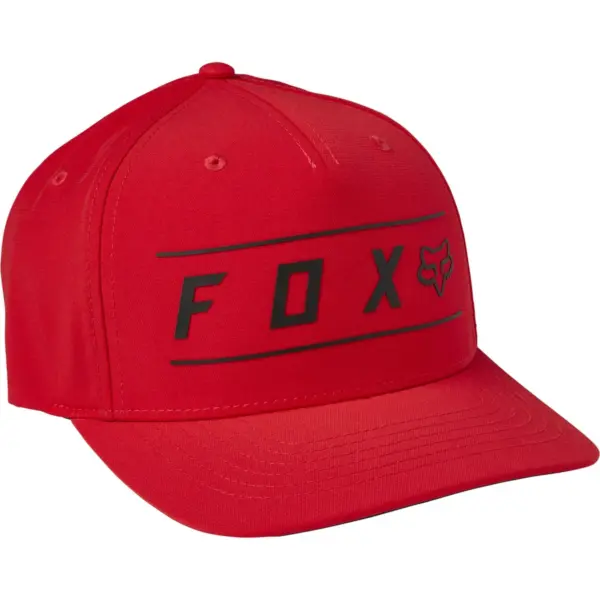 כובע מצחייה פוקס FOX Pinnacle Tech Flexfit בצבע אדום-שחור