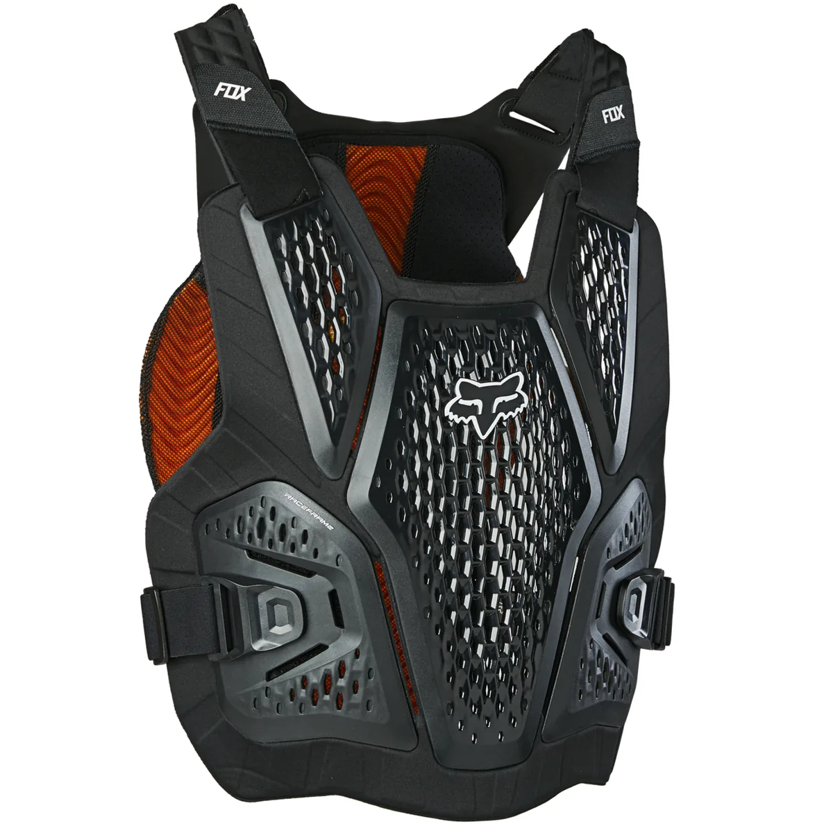 שריון חזה (צב) FOX Raceframe Impact SB D3O בצבע שחור שריון FOX Raceframe שחור – D3O גב רך