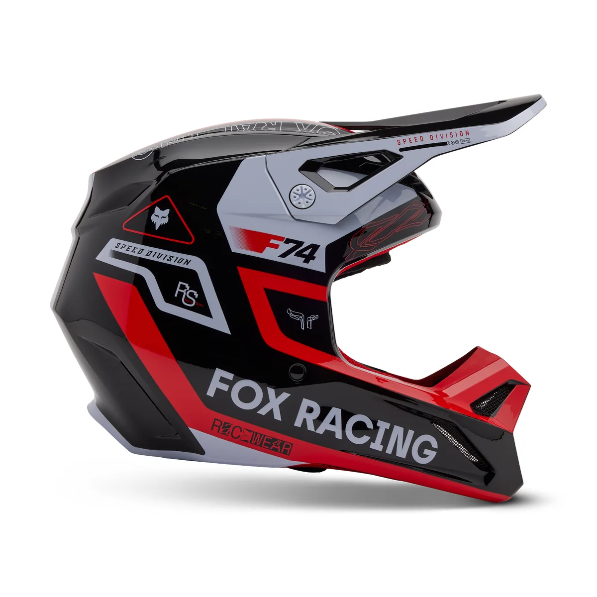 קסדת שטח FOX V1 Race Spec בצבע אדום זוהר קסדת שטח פוקס FOX V1 Race Spec בצבע אדום זוהר