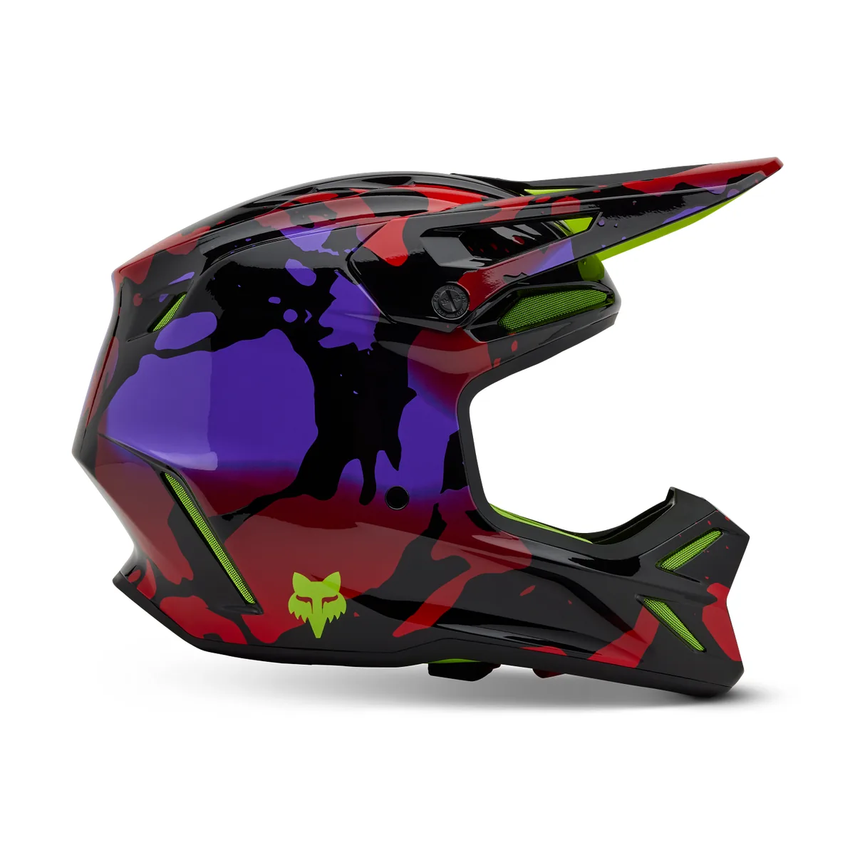 קסדת שטח FOX V3 Throttle בצבע צהוב זוהר קסדת שטח פוקס FOX V3 Throttle בצבע צהוב זוהר
