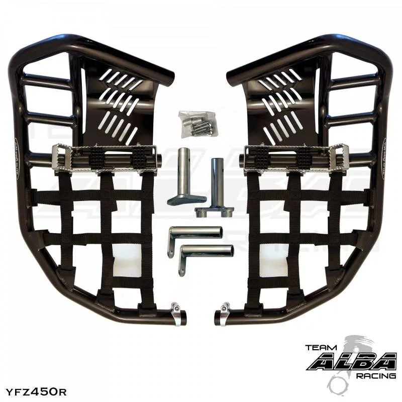 מדרסים מלאים Alba Racing ProPeg שחורים ל-YFZ450R מדרסים Alba Racing ProPeg ל-YFZ450R – שחור