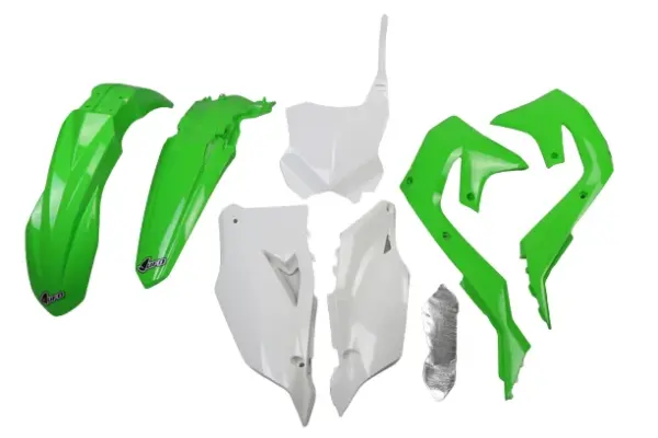 סט פלסטיקה UFO ל-KAWASAKI KX250F 2021 / KX450F 2019-2021 בצבעי המקור של 2019-2020