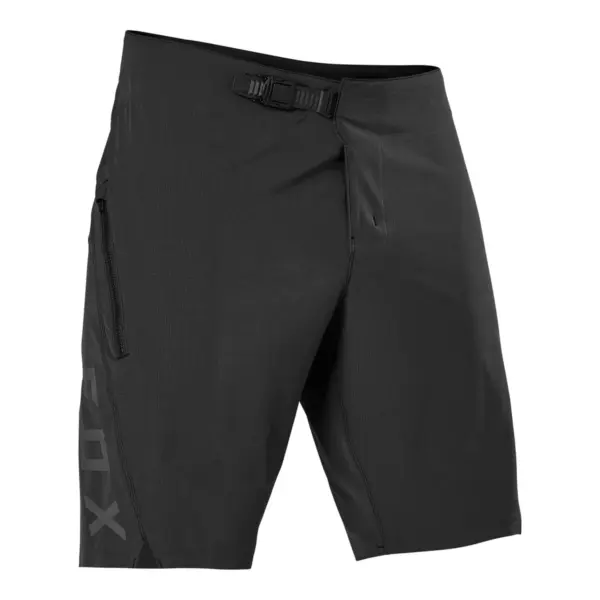 מכנס רכיבת אופניים קצר פוקס FOX Flexair Lite בגוון שחור, מבט מלפנים