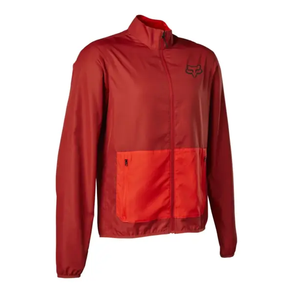 מעיל רוח לרכיבת אופניים פוקס FOX Ranger Wind בגוון אדום, מבט מלפנים