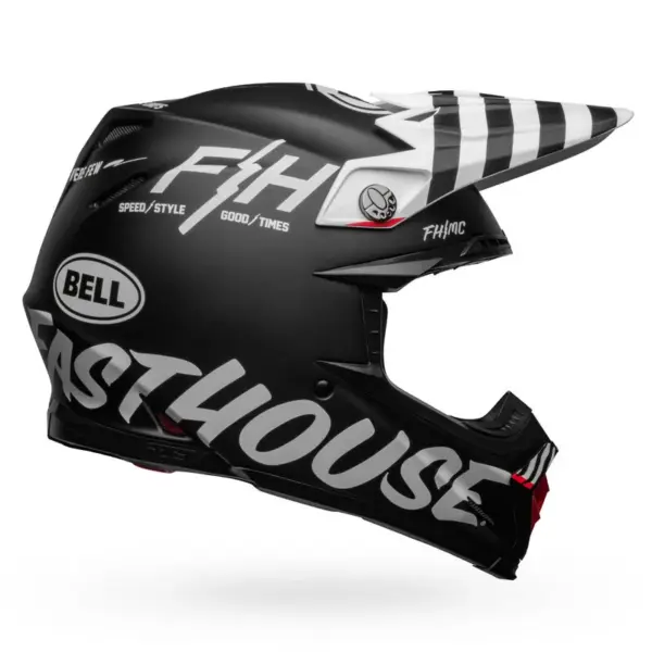 קסדת שטח BELL Moto-9S Flex Fasthouse Flex Crew שחור לבן מט – תמונה 2