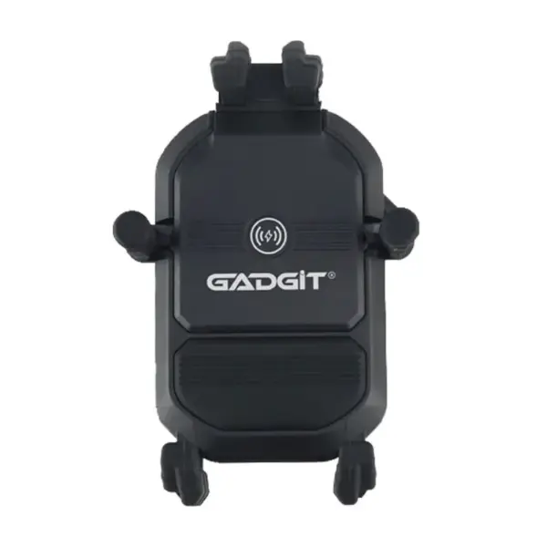 מעמד טלפון לאופנוע GADGIT Power Grip עם טעינה אלחוטית 15W ומתאם לכידון