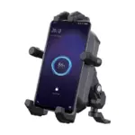 מעמד טלפון לאופנוע GADGIT Power Grip עם טעינה אלחוטית 15W ומתאם לזרוע המראה