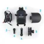 מעמד טלפון לאופנוע GADGIT Power Grip עם טעינה אלחוטית 15W ומתאם לזרוע המראה – תמונה 4