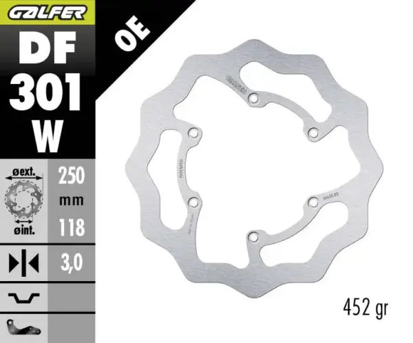 דיסק בלם קדמי Galfer Wave DF301W