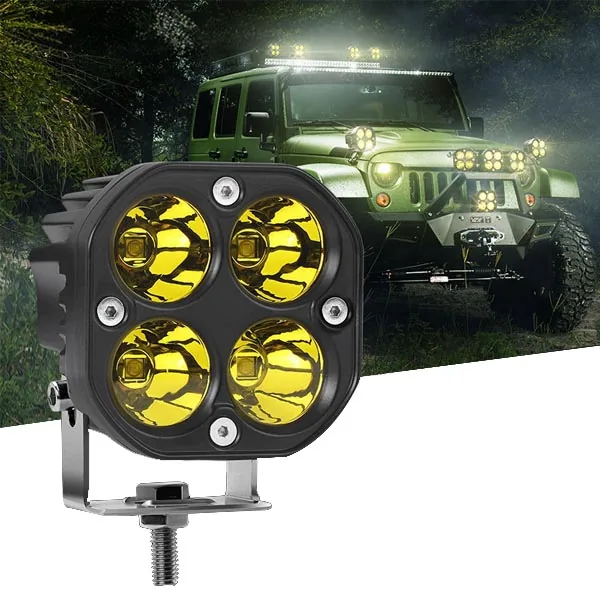 פנס עבודה לד צהוב ORLED F4 – עגול 3 אינץ' לשטח