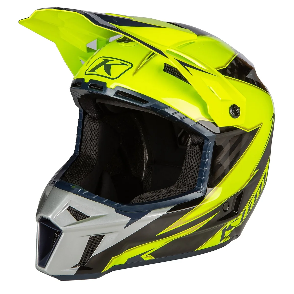 קסדת שטח KLIM F3 Carbon בגוון צהוב זוהר אפור ושחור קסדת שטח קליים KLIM F3 Carbon בגוון צהוב זוהר אפור ושחור