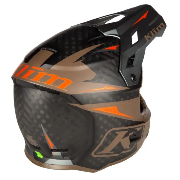 קסדת שטח קליים KLIM F3 Carbon Pro חום ואפור – תמונה 2