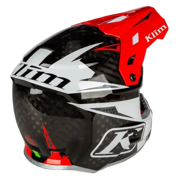קסדת שטח קליים KLIM F3 Carbon Pro אדום שחור לבן – תמונה 2