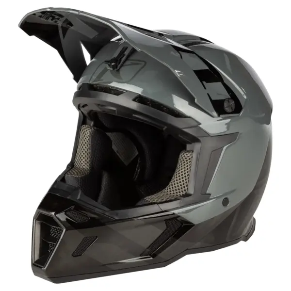 קסדת שטח קליים KLIM F5 Koroyd בגוון שחור אפור, מבט צד