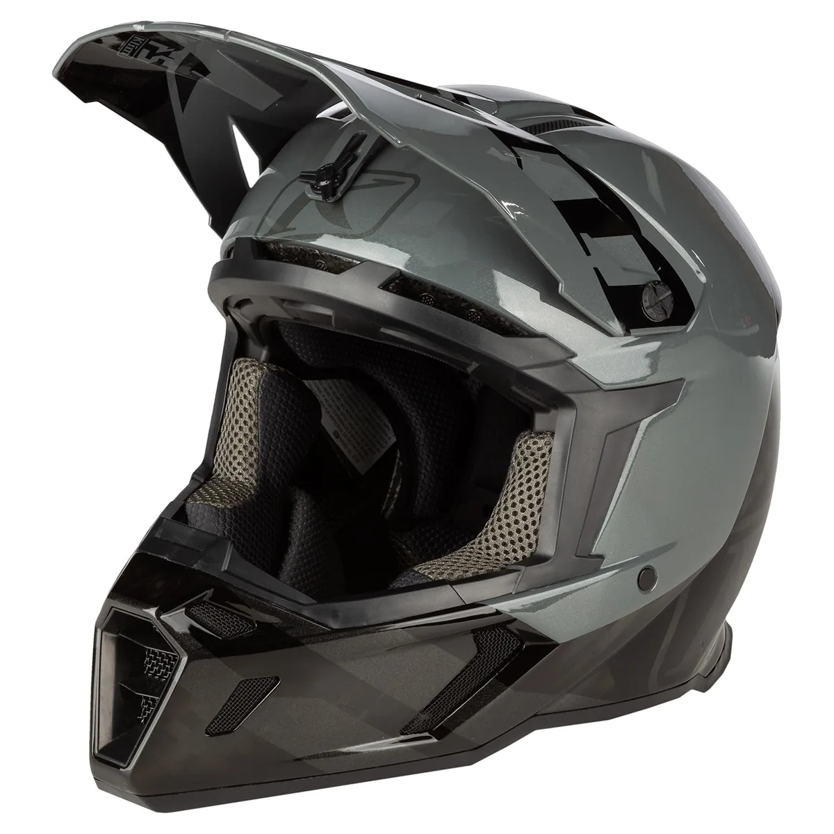 קסדת שטח KLIM F5 Koroyd בגוון שחור אפור, מבט צד קסדת שטח קליים KLIM F5 Koroyd בגוון שחור אפור, מבט צד