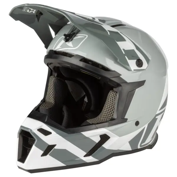 קסדת שטח קליים KLIM F5 Koroyd בגוון אפור לבן, מבט צד