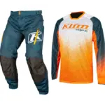 סט חולצה ומכנסי שטח קליים KLIM Mojave בגוון כחול פטרול וכתום